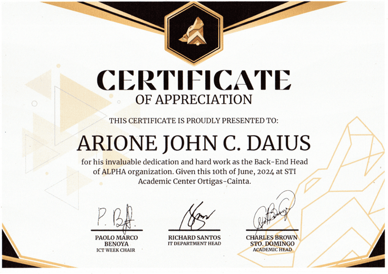 Backend Head Certification